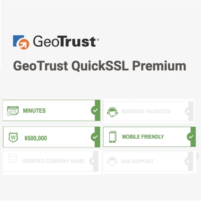 GeoTrust Quick SSL Premium Single Domain
