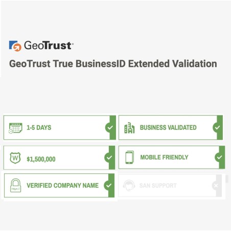 GeoTrust TrueBusiness ID Standard EV-Single Domain